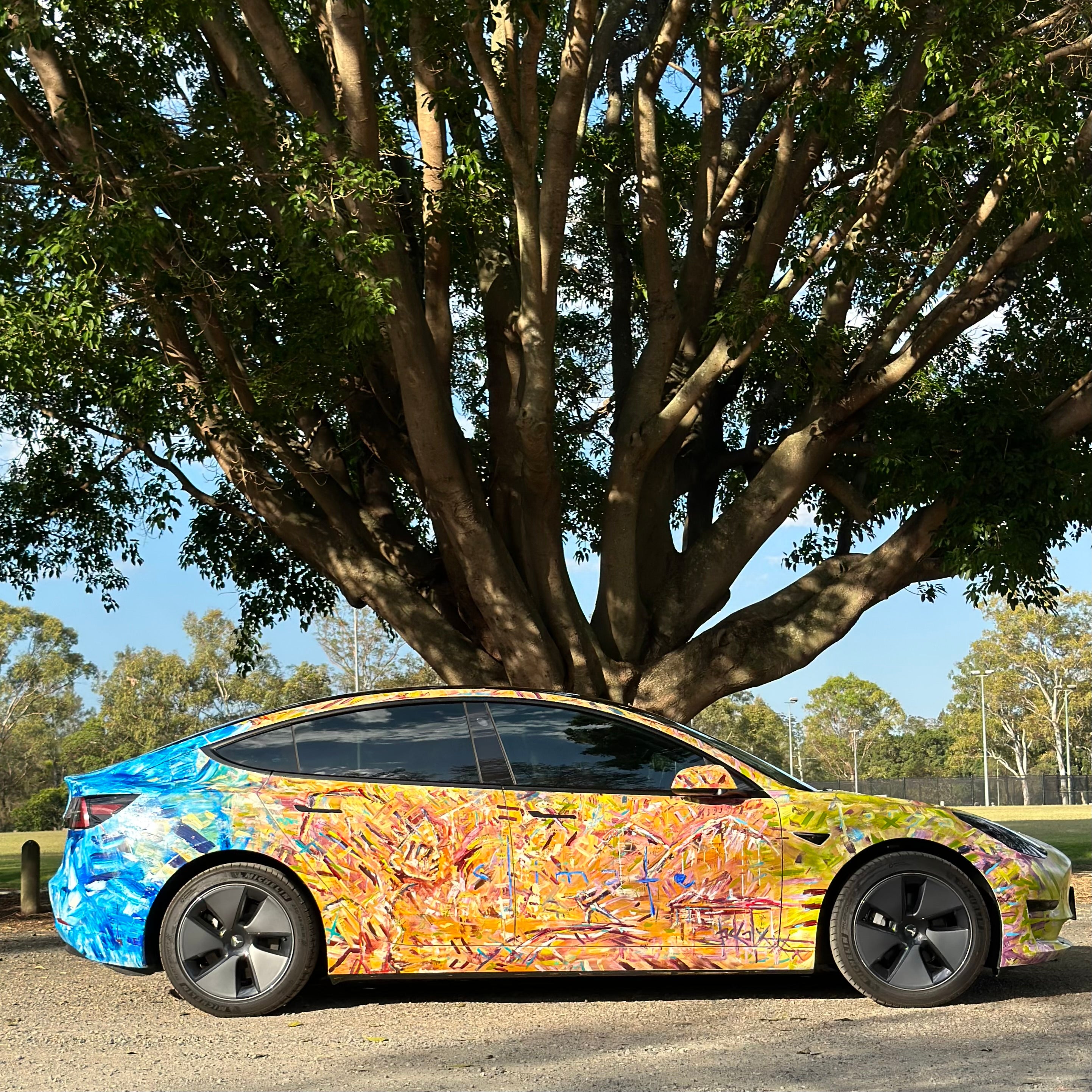 Hand painted art car by artist Jay Jackal 