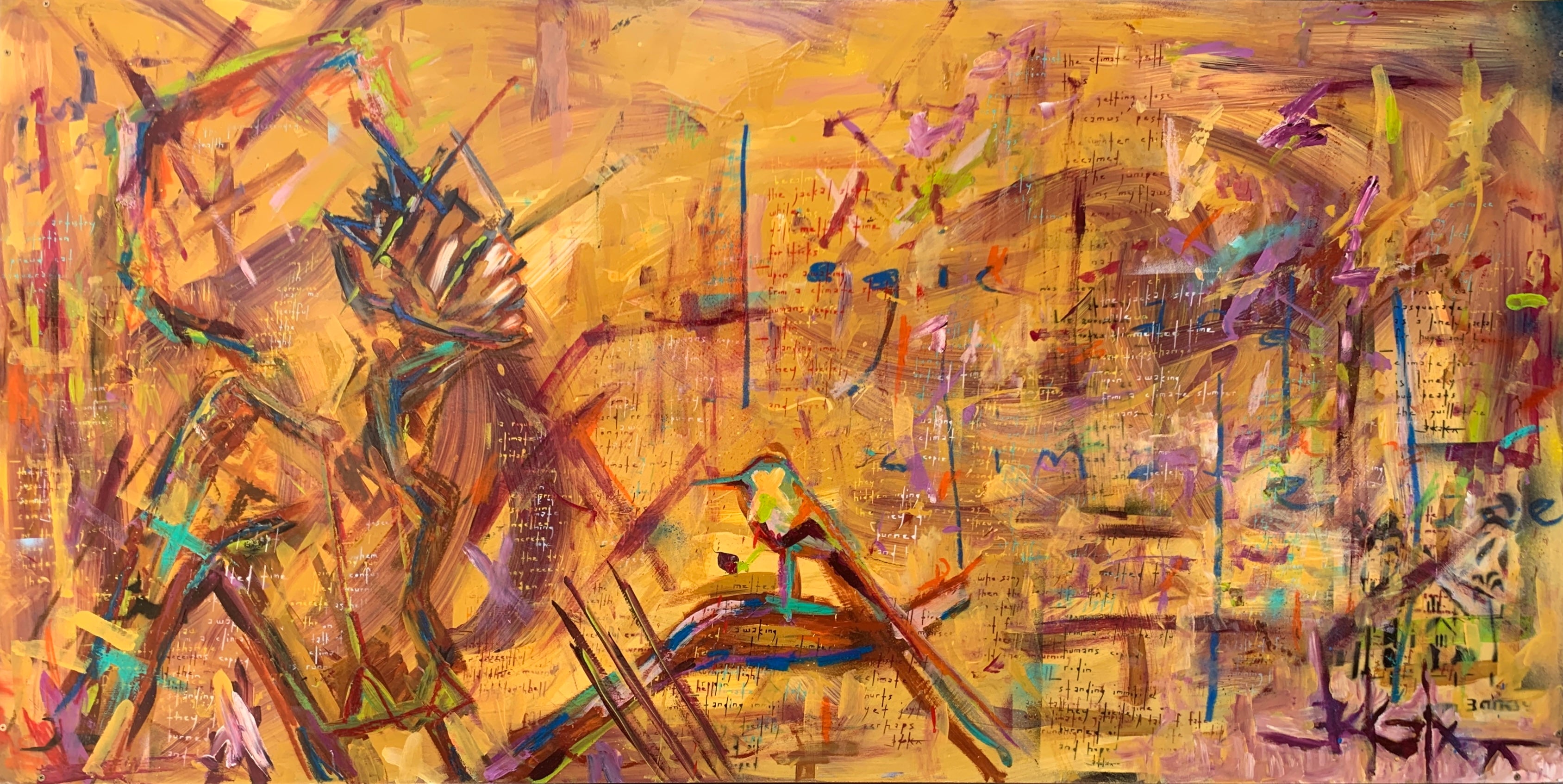 Original acrylic painting by artist jackal climate jackal title logic and climate lace an ode to ada