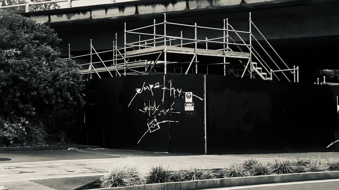 video showing a drive by of street art by Jay Jackal showing her Empathy, Broke Not Broken, and I Broke Mother Nature Than She Broke Me